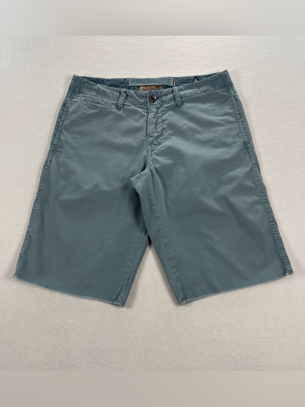 Paperbacks Flat Front Casual Shorts Size 29 Chino Surf Cali Long Raw Hem Bermuda
